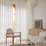 Fleur white sheer curtain