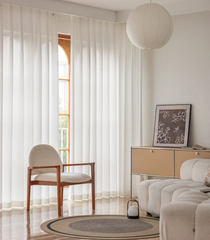 Fleur white sheer curtain