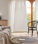 Laceleaf Patterned Custom Sheer Linen Curtain