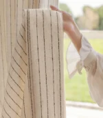Willow French Stripe Linen Blend Light Filtering Curtain - Image 8