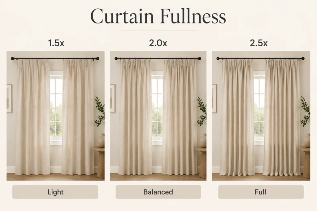 curtain fullness comparison